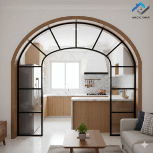 Glass-Paneled Arch for an Open Feel